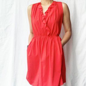 Rachel Roy Red Ruffle Dress with Pockets